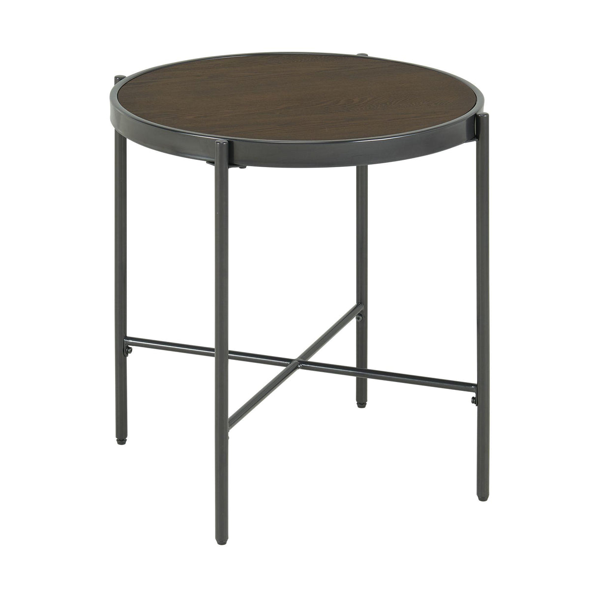 Vienna Round End Table with Wooden Top