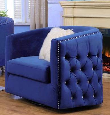 Galaxy Home Afreen Upholstered Chair in Navy GHF-808857722010 - galleria furniture outlet