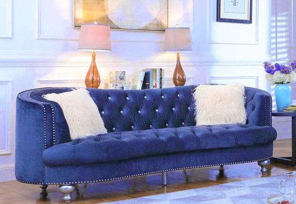 Galaxy Home Afreen Upholstered Sofa in Navy GHF-808857892751 - galleria furniture outlet