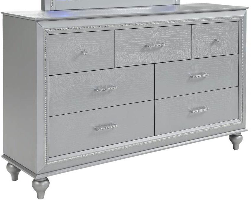 Galaxy Home Amber 7 Drawer Dresser in Silver GHF-808857997609 - galleria furniture outlet