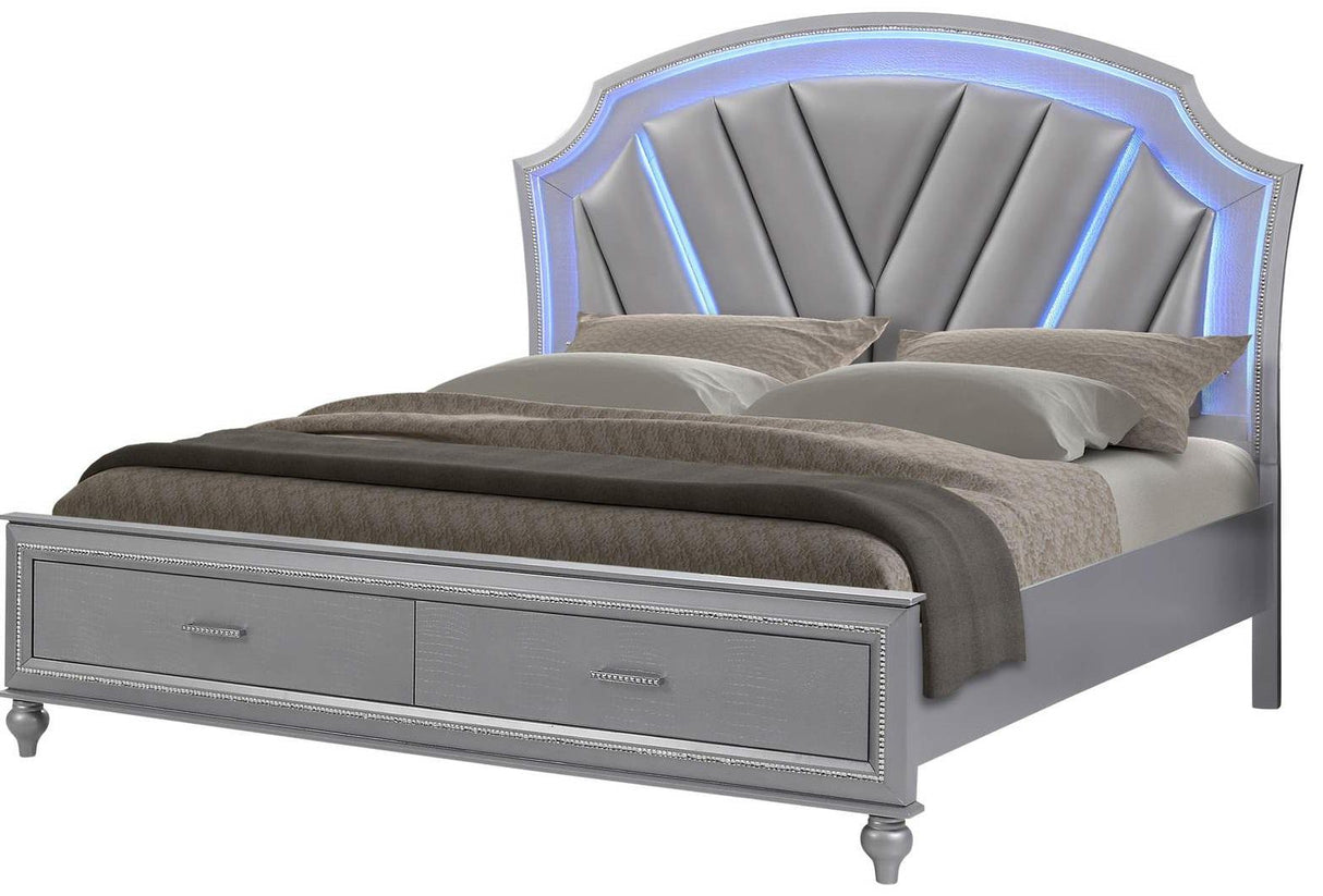 Galaxy Home Amber Queen Storage Bed in Silver GHF-808857860491 - galleria furniture outlet