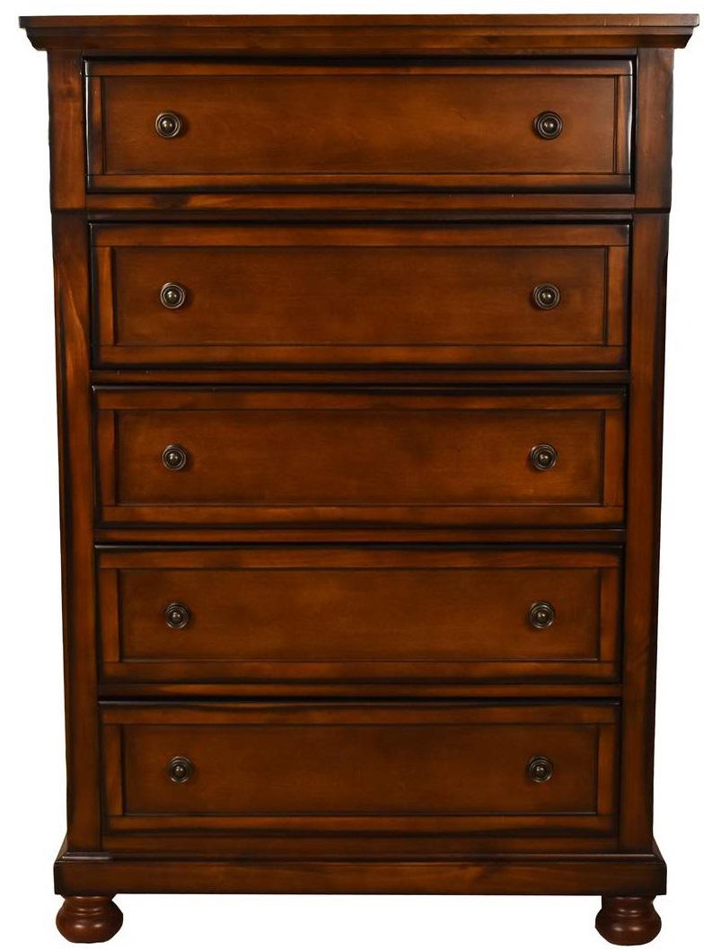 Galaxy Home Austin 5 Drawer Chest in Dark Walnut GHF-808857804877
