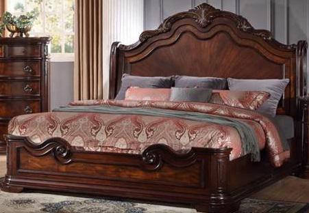 Galaxy Home Bombay Queen Panel Bed in Warm Cherry GHF-808857782403 - galleria furniture outlet