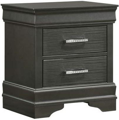 Galaxy Home Brooklyn 2 Drawer Nightstand in Metallic Grey GHF-733569339099 - galleria furniture outlet