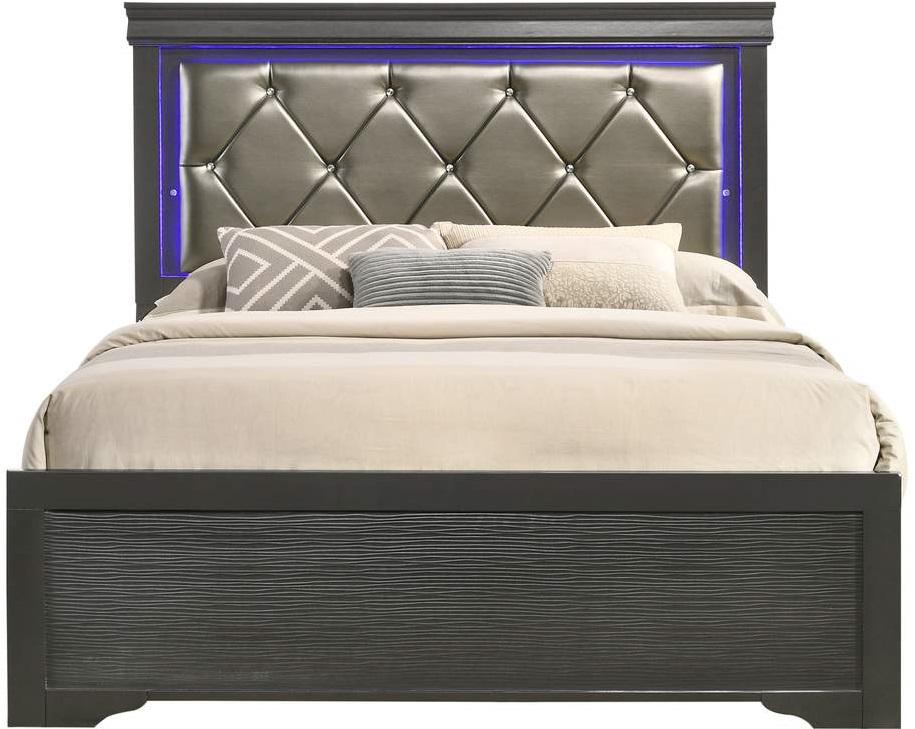 Galaxy Home Brooklyn King Panel Bed in Metallic Grey GHF-733569265367 - galleria furniture outlet