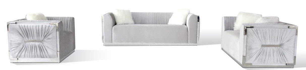 Galaxy Home Contempo Loveseat in Silver GHF-808857748829 - galleria furniture outlet