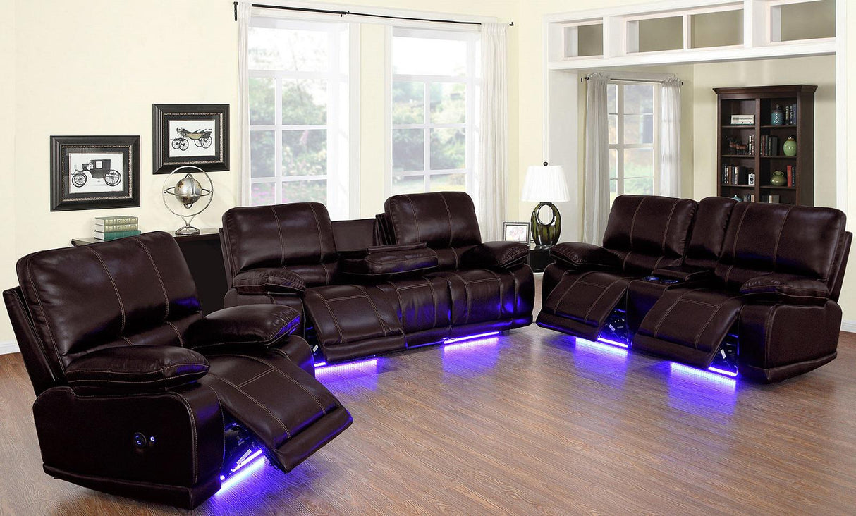 Galaxy Home Electron Power Recliner Loveseat in Brown GHF-808857884008 - galleria furniture outlet