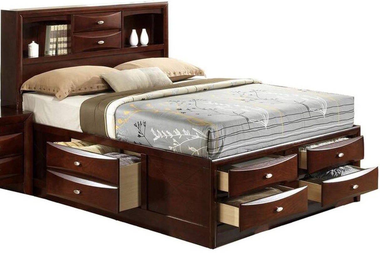 Galaxy Home Emily Full Storage Bed in Cherry GHF-808857992086 - galleria furniture outlet
