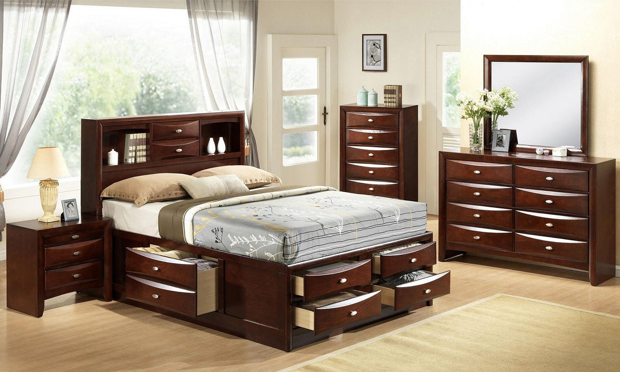 Galaxy Home Emily Queen Storage Bed in Cherry GHF-808857825803 - galleria furniture outlet