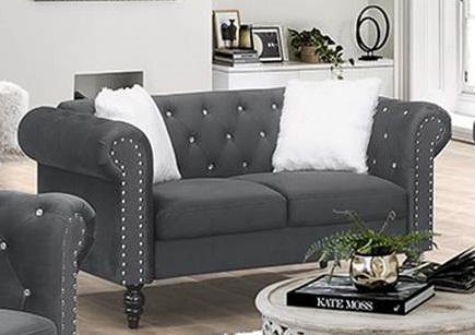 Galaxy Home Emma Loveseat in Gray GHF-808857544742 - galleria furniture outlet