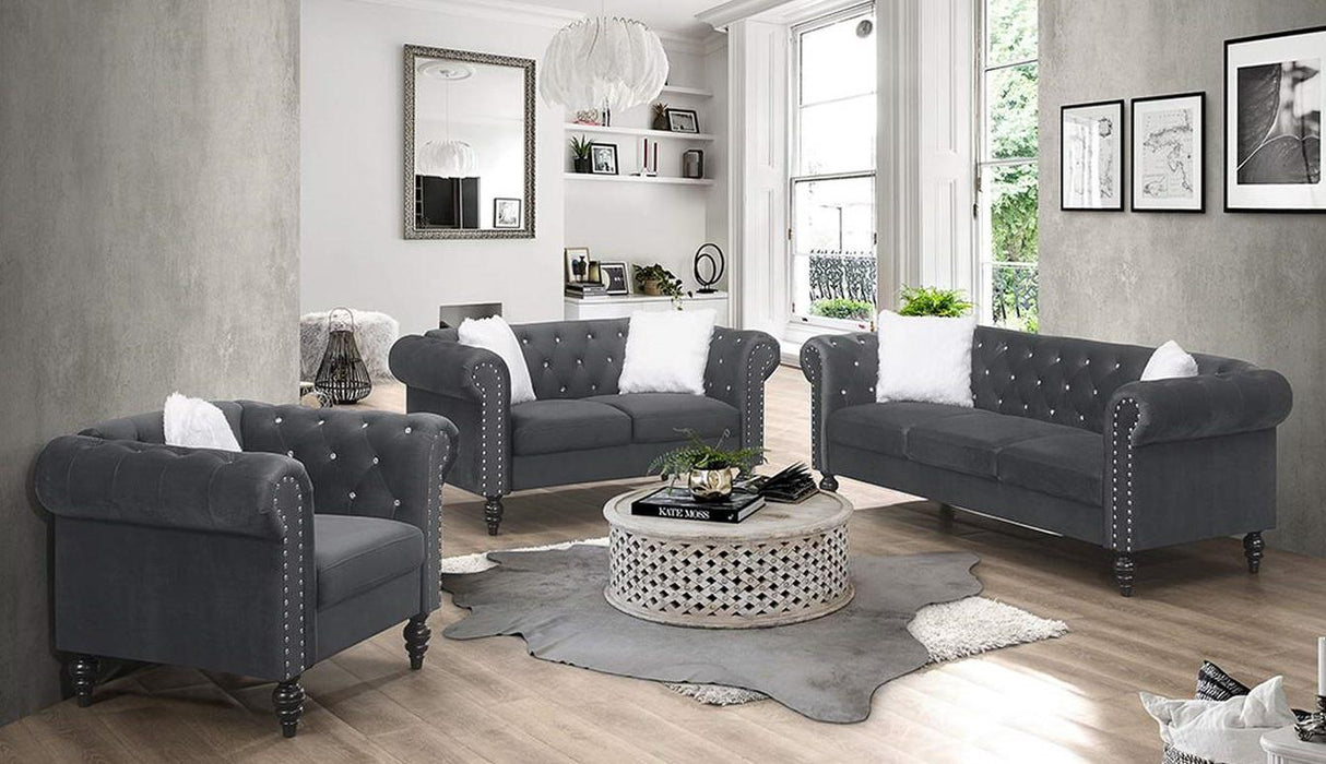 Galaxy Home Emma Loveseat in Gray GHF-808857544742 - galleria furniture outlet