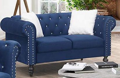Galaxy Home Emma Loveseat in Navy Blue GHF-808857789310 - galleria furniture outlet