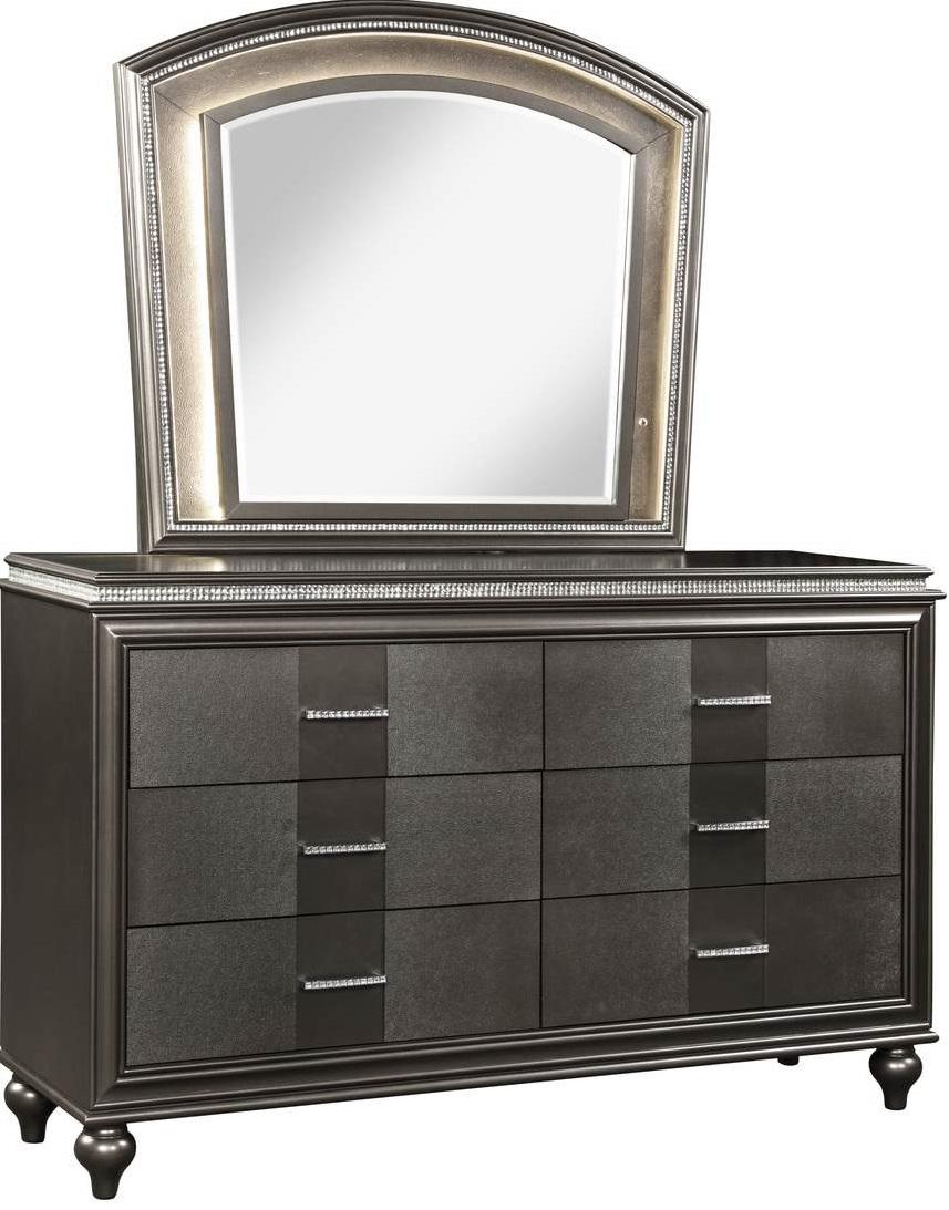 Galaxy Home Ginger 6 Drawer Dresser in Gunmetal Copper GHF-808857763143 - galleria furniture outlet