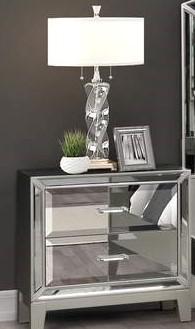 Galaxy Home Harmony 2 Drawer Nightstand in Silver GHF-808857882943 - galleria furniture outlet