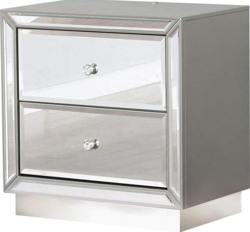 Galaxy Home Infinity 2 Drawer Nightstand in Silver GHF-808857510181 - galleria furniture outlet