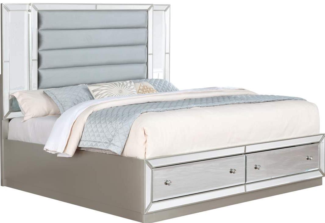 Galaxy Home Infinity Queen Storage Bed in Silver GHF-808857699350