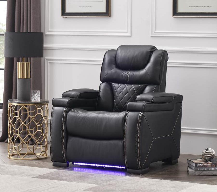 Galaxy Home Lexus Power Recliner in Black GHF-808857754349 - galleria furniture outlet