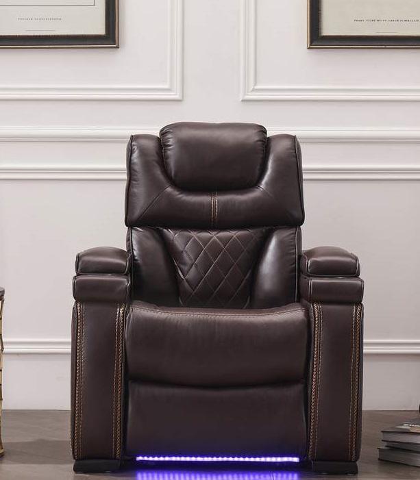 Galaxy Home Lexus Power Recliner in Brown GHF-808857587831