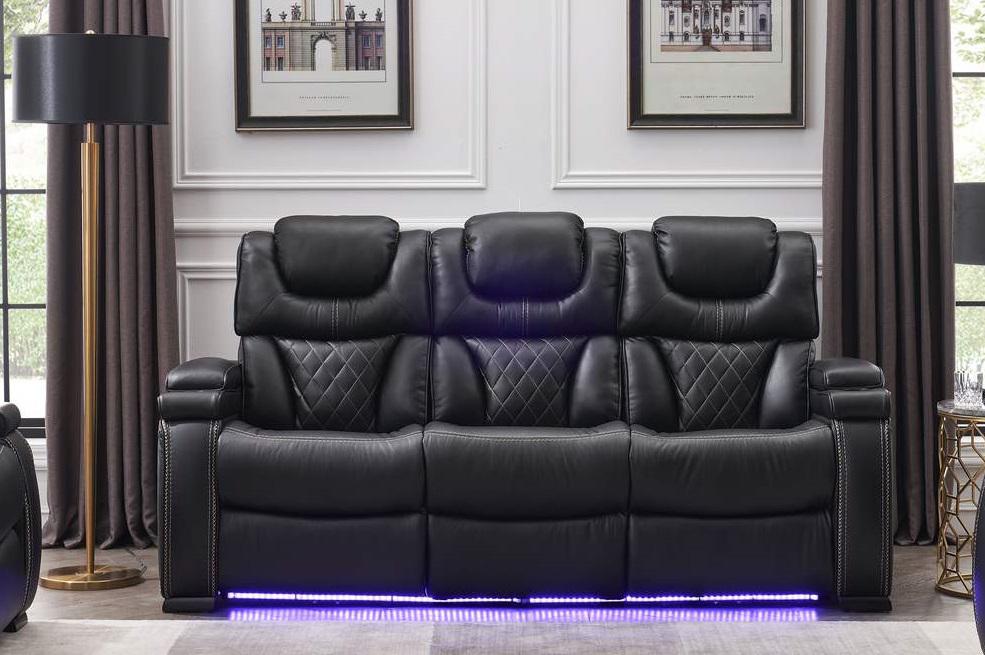 Galaxy Home Lexus Power Reclining Sofa in Black GHF-808857586216 - galleria furniture outlet