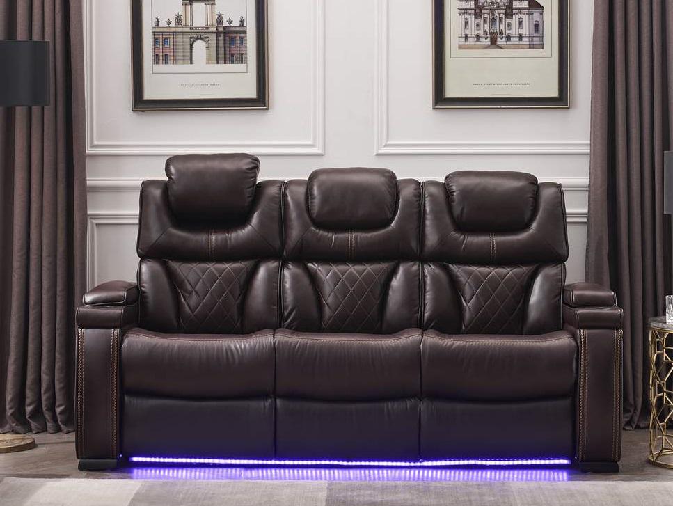 Galaxy Home Lexus Power Reclining Sofa in Brown GHF-808857769299 - galleria furniture outlet