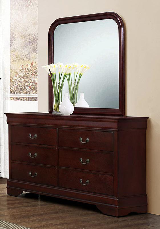 Galaxy Home Louis Phillipe 6 Drawer Dresser in Cherry GHF-808857970619 - galleria furniture outlet