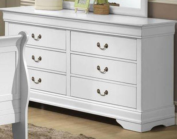 Galaxy Home Louis Phillipe 6 Drawer Dresser in White GHF-808857521040 - galleria furniture outlet