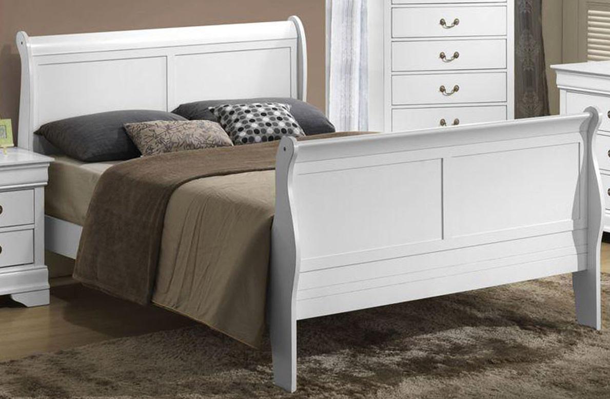 Galaxy Home Louis Phillipe Twin Sleigh Bed in White GHF-808857832894 - galleria furniture outlet