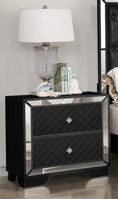 Galaxy Home Madison 2 Drawer Nightstand in Black GHF-808857503305 - galleria furniture outlet