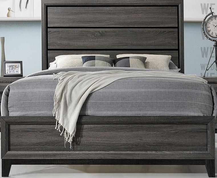 Galaxy Home Sierra King Panel Bed in Foil Grey GHF-808857584342