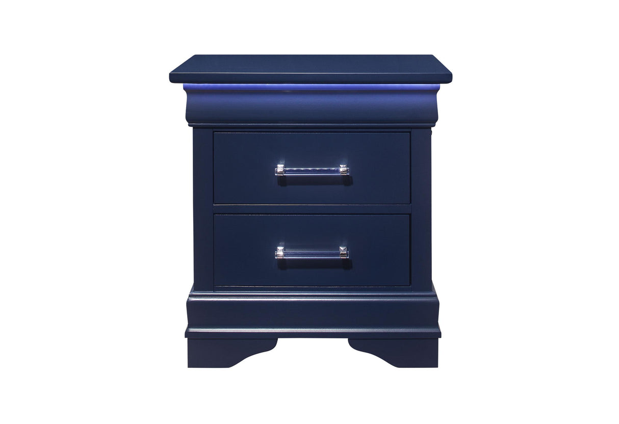 CHARLIE BLUE NIGHTSTAND WITH LED - galleria furniture outlet