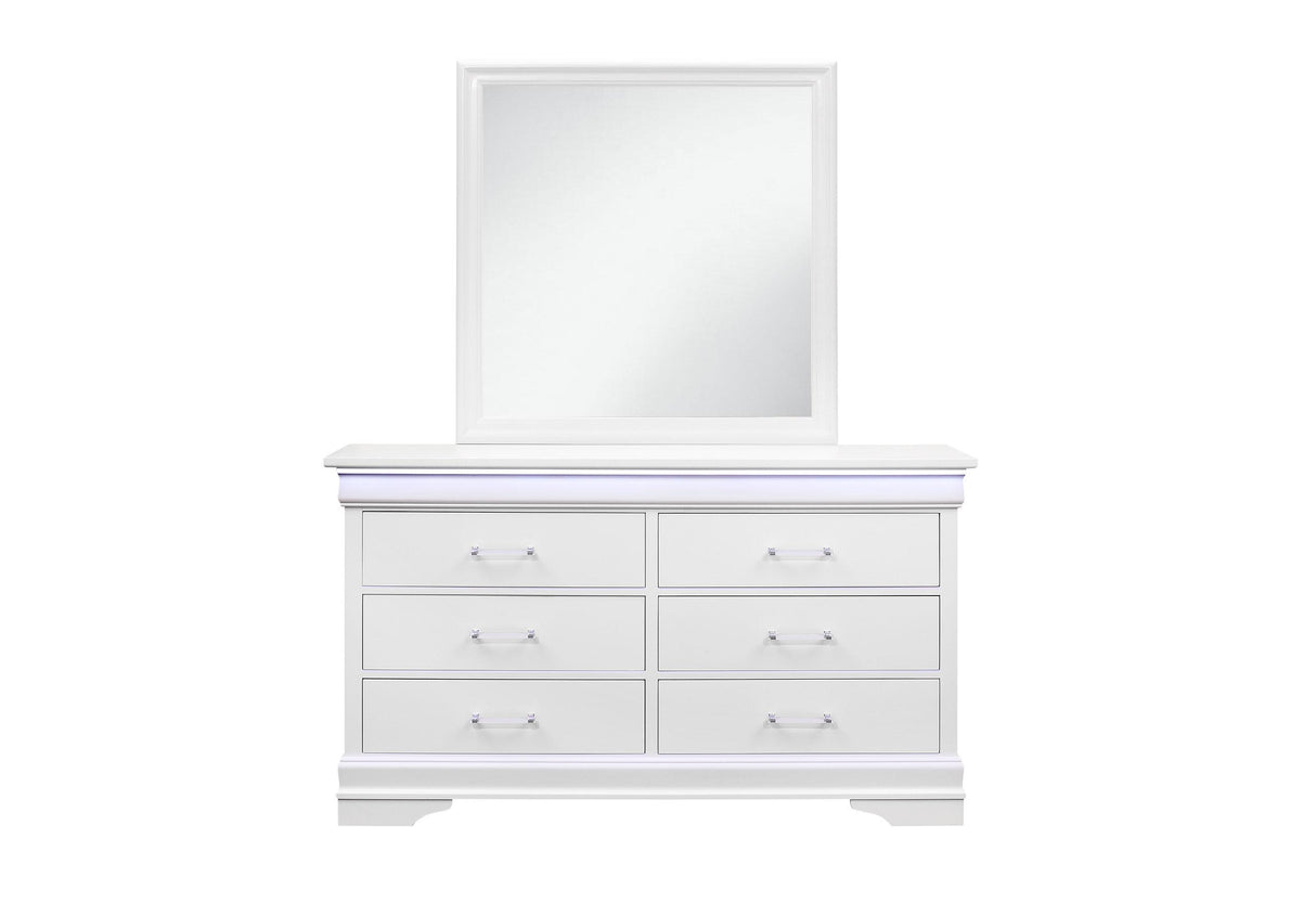 CHARLIE WHITE MIRROR - galleria furniture outlet