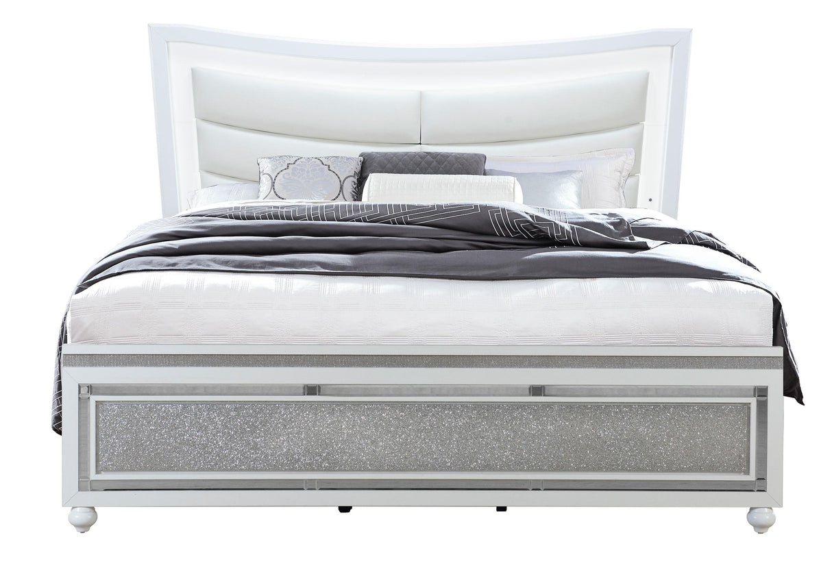 COLLETE WHITE KING BED - galleria furniture outlet