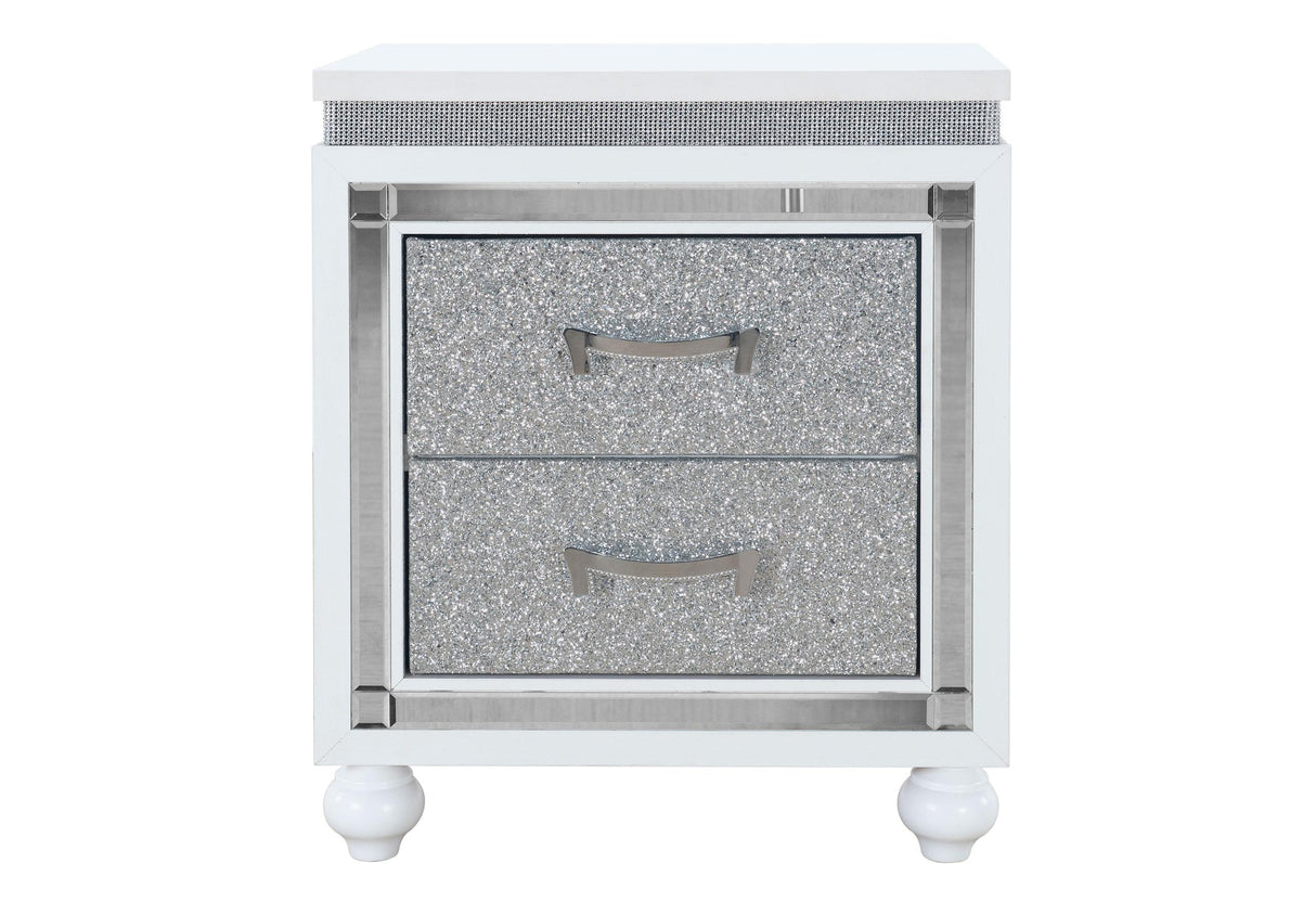 COLLETE WHITE NIGHTSTAND - galleria furniture outlet