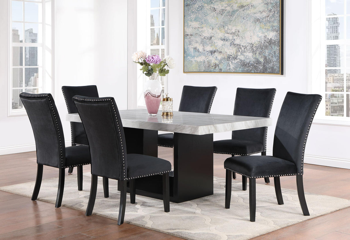 D02 DINING TABLE + D03DC BLACK - galleria furniture outlet
