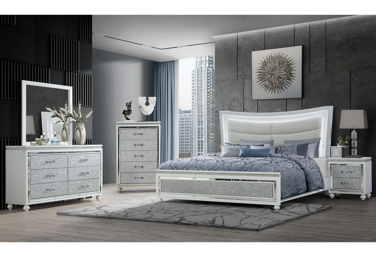 COLLETE WHITE QUEEN BED GROUP - galleria furniture outlet