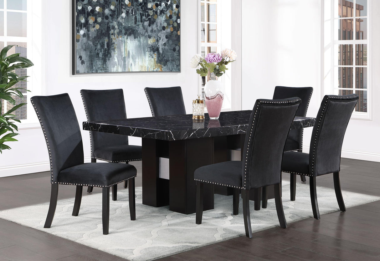 D03 DINING TABLE + D03DC BLACK - galleria furniture outlet