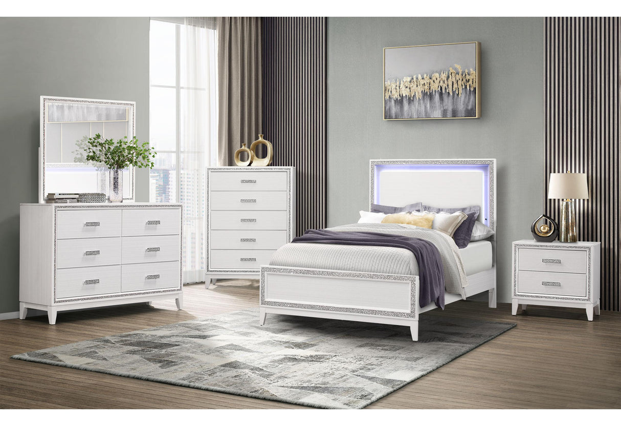 LILY WHITE FULL BED GROUP - galleria furniture outlet