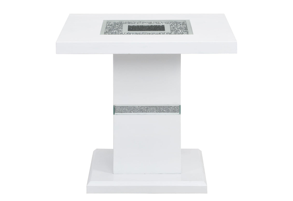 MONACO WHITE END TABLE - galleria furniture outlet
