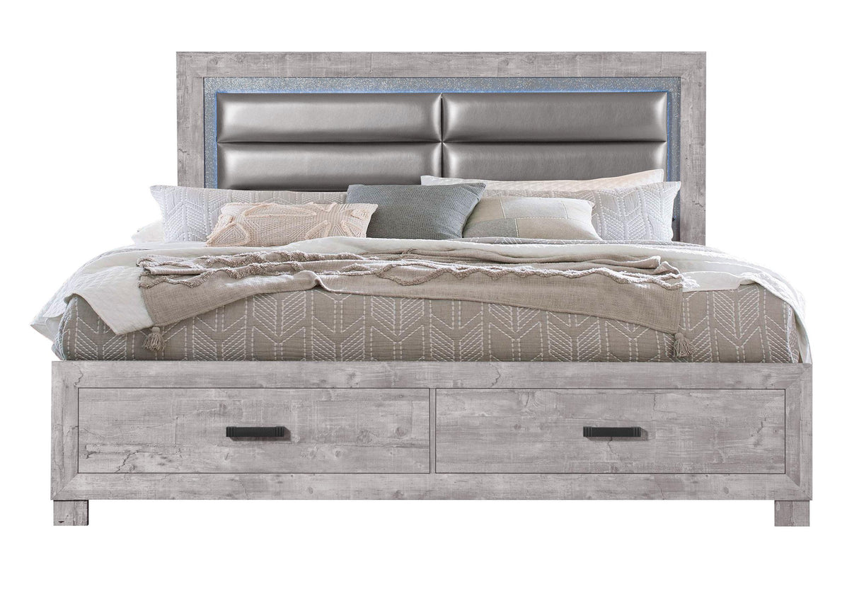 NOLAN GREY KING BED - galleria furniture outlet