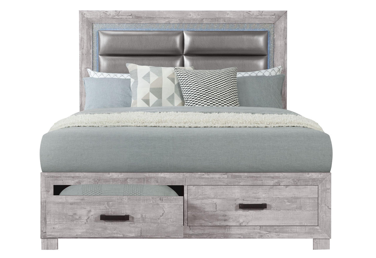 NOLAN GREY QUEEN BED - galleria furniture outlet