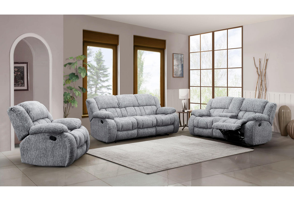 U250 GREY RECLINING SOFA/CONSOLE RECLINING LOVESEAT/GLIDER RECLINER - galleria furniture outlet