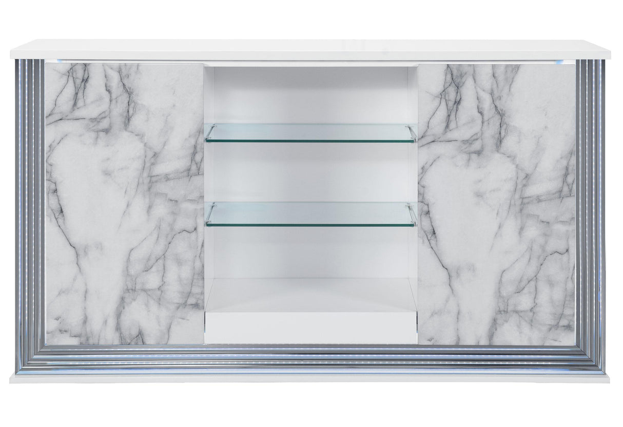 YLIME WHITE MARBLE BUFFET - galleria furniture outlet