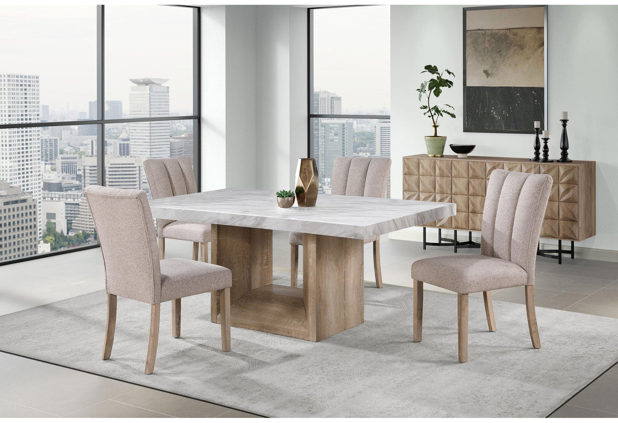 D02 NATURAL DINING TABLE + 4 D8683 DINING CHAIRS - galleria furniture outlet