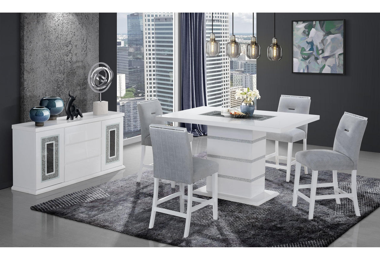 MONACO WHITE RECTANGULAR BAR TABLE