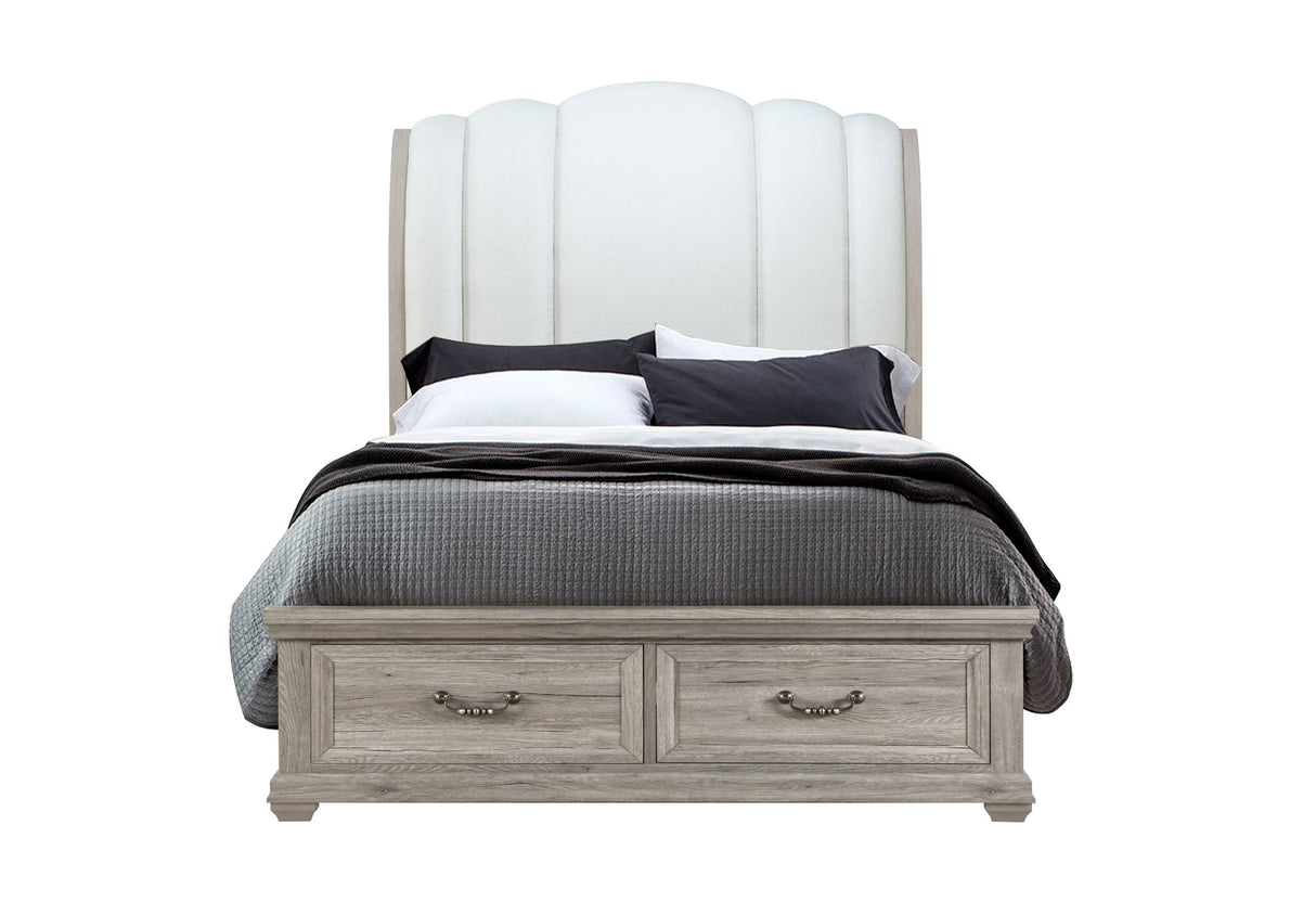 ROWAN NATURAL QUEEN BED WITH STORAGE - galleria furniture outlet