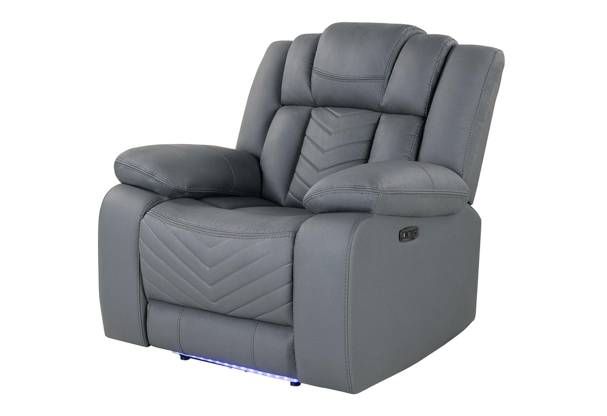 U7068 GREY 10 POWER RECLINER WITH LED - galleria furniture outlet
