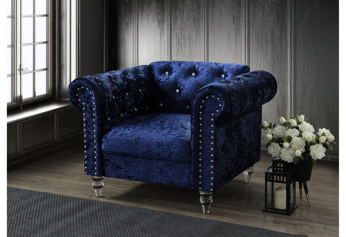 U9550 BLUE VELVET CHAIR