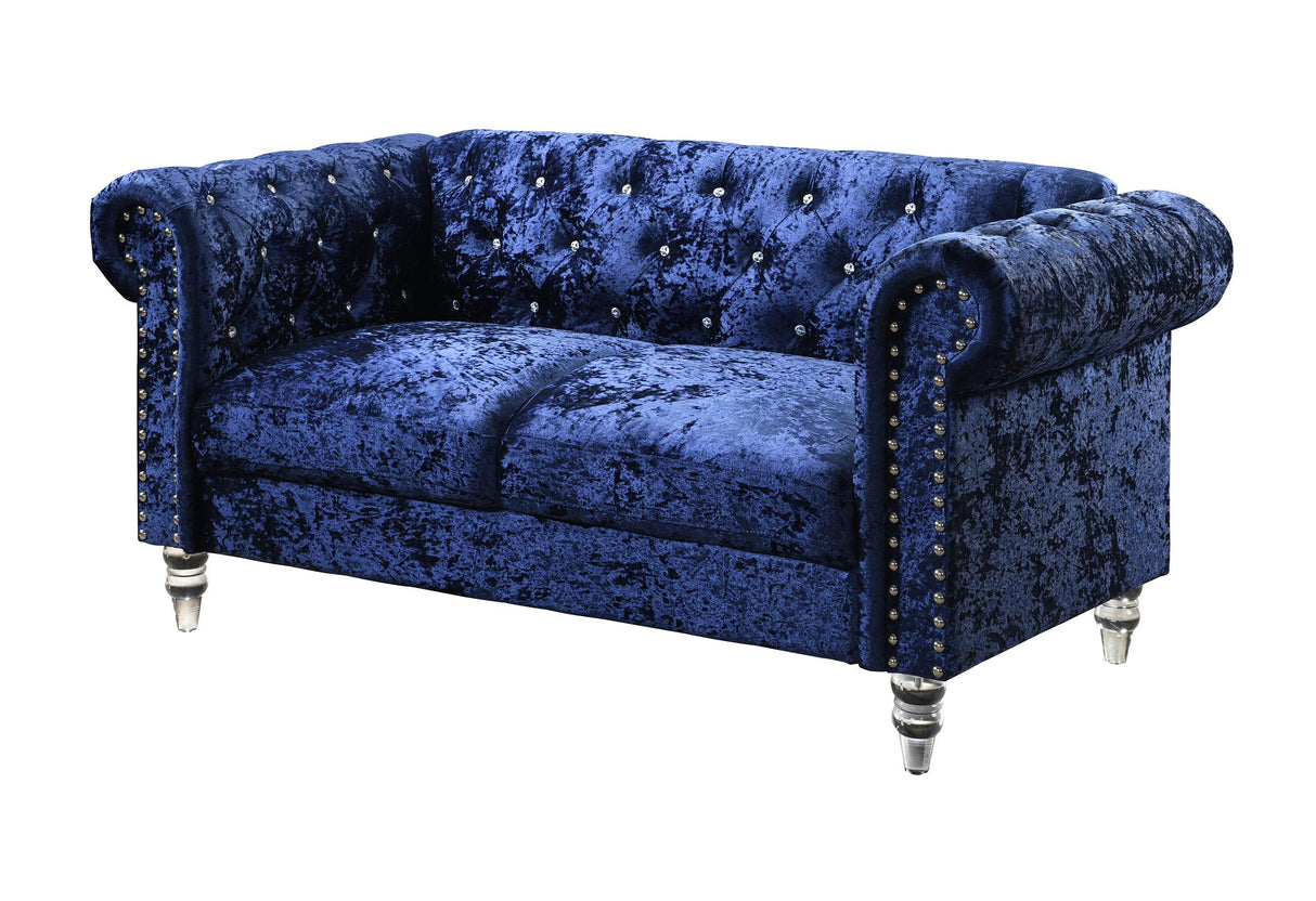 U9550 BLUE VELVET LS - galleria furniture outlet