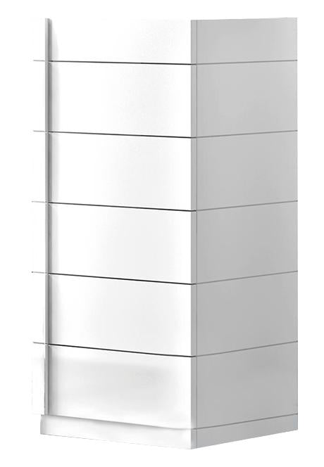J&M Amora 6 Drawer Chest in White Lacquer - galleria furniture outlet