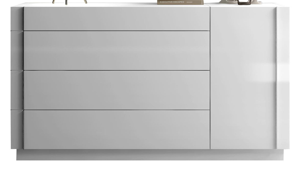 J&M Amora Dresser in White Lacquer - galleria furniture outlet
